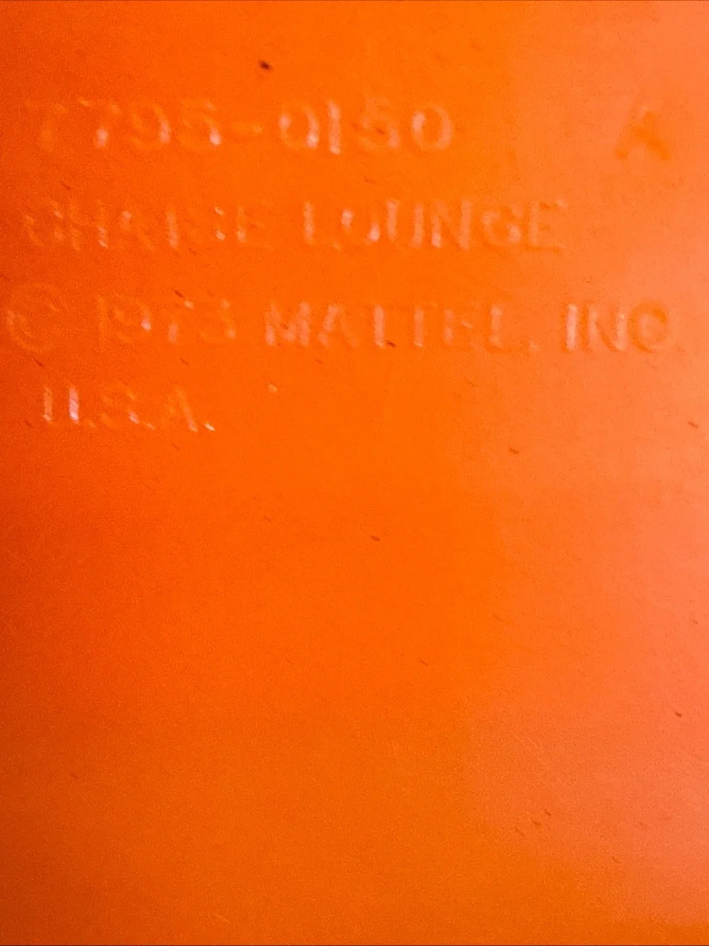 Barbie Pool Party Fun Chaise Lounge Chair Orange Raft Bench 1973